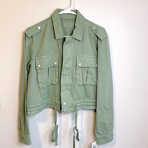 NWT BLANK NYC Here and Now Cropped Utility Jacket Green Size Small - Picture 2 of 12
